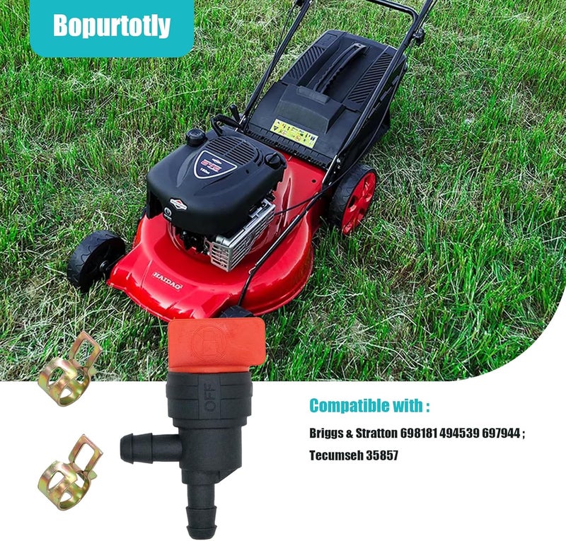 Bopurtotly 698181 494539 697944 1/4" 90 Degree Fuel Shut Off Valve with clamp Compatible with Briggs & Stratton Tecumseh Mower Generator - Image 5